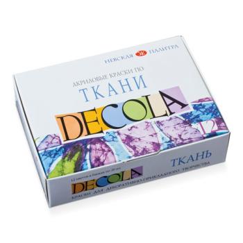 Краски по ткани акриловые "Декола", 12 цветов по 20 мл, в баночках, 4141216 - Премиум Сервис