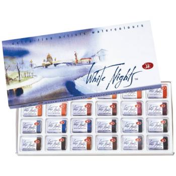 Краски акварельные художественные "Белые ночи", 24 цвета, кювета 2,5 мл, картонная коробка, 1941061 - Премиум Сервис