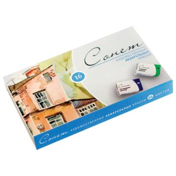 Краски акварельные художественные "Сонет", 16 цветов, кювета 2,5 мл, картонная коробка, 3541138 - Премиум Сервис