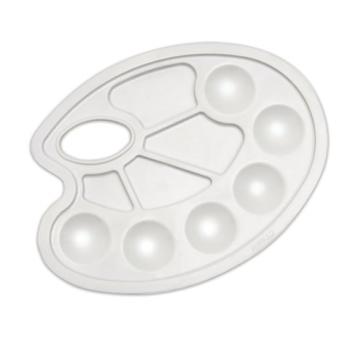 Палитра для рисования пластиковая, овальная, 6 отделений для красок и 4 отделения для смешивания, ПА01 - Премиум Сервис