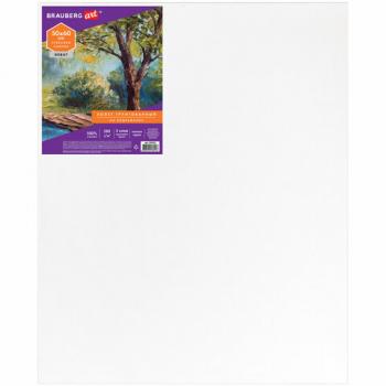 Холст на подрамнике BRAUBERG ART DEBUT, 50х60см, грунтованный, 100% хлопок, мелкое зерно, 191025 - Премиум Сервис