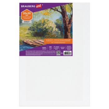 Холст на подрамнике BRAUBERG ART DEBUT, 20х30см, 280 г/м2, грунт, 100% хлопок, мелкое зерно, 191641 - Премиум Сервис