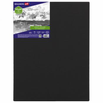 Холст на подрамнике черный BRAUBERG ART CLASSIC, 50х60см, 380 г/м, хлопок, мелкое зерно, 191652 - Премиум Сервис