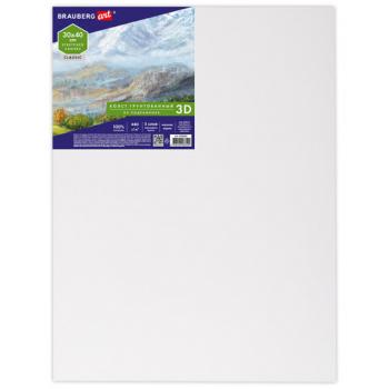 Холст 3D на подрамнике BRAUBERG ART CLASSIC 30х40см, 440г/м, грунт, 100% хлопок мелкое зерно, 191663 - Премиум Сервис