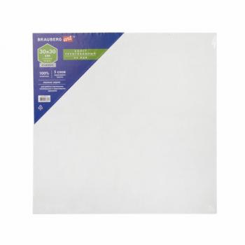 Холст на картоне (МДФ), 30х30 см, грунтованный, хлопок, мелкое зерно, BRAUBERG ART CLASSIC, 191672 - Премиум Сервис