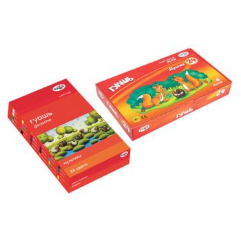 Гуашь ГАММА "Мультики", 24 цвета по 20 мл, картонная упаковка, 81220201 - Премиум Сервис