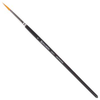 Кисть художественная проф. BRAUBERG ART CLASSIC, синтетика жесткая, круглая, № 4, короткая ручка, 200647 - Премиум Сервис