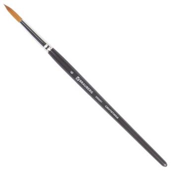 Кисть художественная проф. BRAUBERG ART CLASSIC, синтетика мягкая под колонок, кругл, № 6, кор руч, 200691 - Премиум Сервис