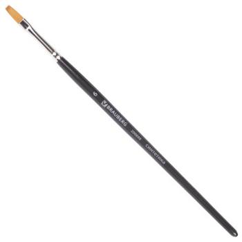 Кисть художественная проф. BRAUBERG ART CLASSIC, синтетика мягкая под колонок, плоск, № 6, кор руч, 200698 - Премиум Сервис