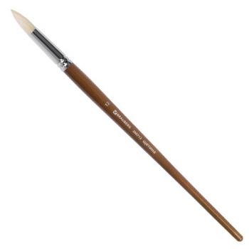 Кисть художественная профессиональная BRAUBERG ART CLASSIC, щетина, круглая, № 12, длинная ручка, 200712 - Премиум Сервис