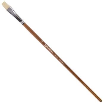 Кисть художественная профессиональная BRAUBERG ART CLASSIC, щетина, плоская, № 10, длинная ручка, 200717 - Премиум Сервис
