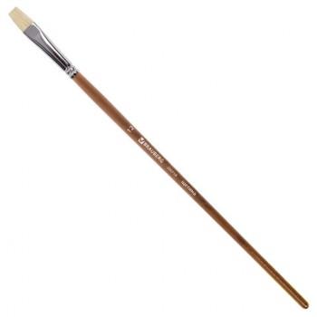 Кисть художественная профессиональная BRAUBERG ART CLASSIC, щетина, плоская, № 12, длинная ручка, 200718 - Премиум Сервис
