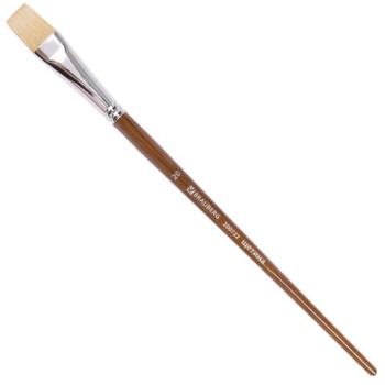 Кисть художественная профессиональная BRAUBERG ART CLASSIC, щетина, плоская, № 20, длинная ручка, 200722 - Премиум Сервис