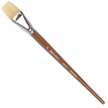 Кисть художественная профессиональная BRAUBERG ART CLASSIC, щетина, плоская, № 36, длинная ручка, 200727 - Премиум Сервис