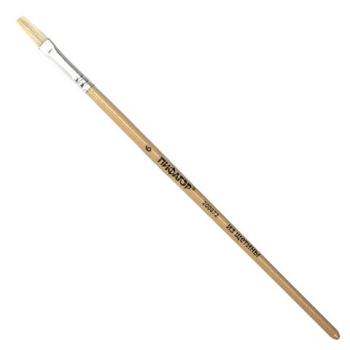 Кисть ПИФАГОР, ЩЕТИНА, плоская, № 6, деревянная лакированная ручка, пакет с подвесом, 200872 - Премиум Сервис
