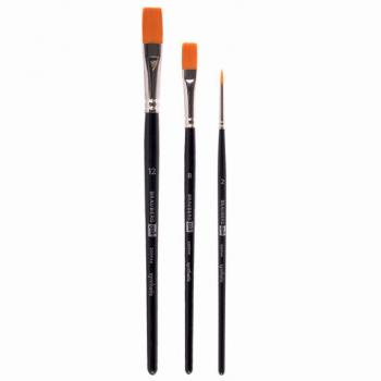 Кисти художественные BRAUBERG ART CLASSIC, набор 3 штуки, синтетика (круглая № 2, плоские № 8, 12), 200944 - Премиум Сервис