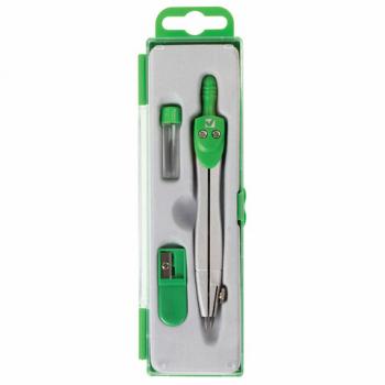 Готовальня BRAUBERG "Klasse", 3 предмета: циркуль 115 мм, грифель, точилка, пенал с подвесом, 210328 - Премиум Сервис