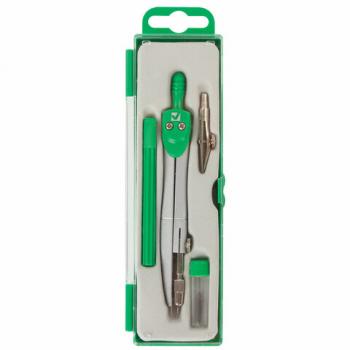 Готовальня BRAUBERG "Klasse", 4 предмета: циркуль 125 мм, рейсфедерная вставка + держатель, грифель, 210334 - Премиум Сервис