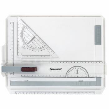 Доска чертежная А4, 370х295 мм, с рейсшиной и треугольником, BRAUBERG, 210535 - Премиум Сервис