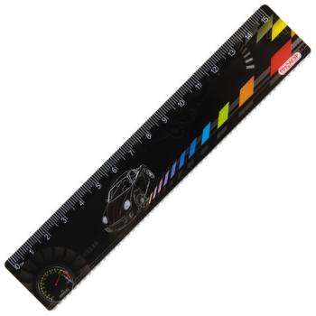 Линейка пластиковая 15 см, ПИФАГОР "Авто", цветная печать, с волнистым краем, европодвес, 210634 - Премиум Сервис