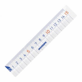 Линейка пластик 15 см ЮНЛАНДИЯ "ШКОЛЬНАЯ", прозрачная, европодвес, 210734 - Премиум Сервис