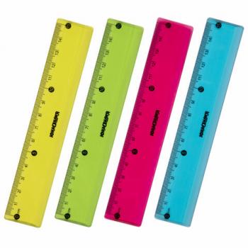 Линейка пластиковая 15 см ЮНЛАНДИЯ "Color", тонированная, ассорти, 210752 - Премиум Сервис