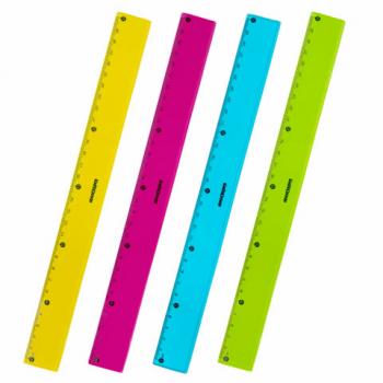 Линейка пластиковая 30 см ЮНЛАНДИЯ "Color", тонированная, ассорти, 210754 - Премиум Сервис