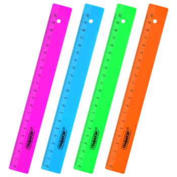 Линейка пластиковая 20 см ПИФАГОР, непрозрачная, неоновая, ассорти, 210788 - Премиум Сервис