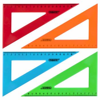 Треугольник пластиковый 30х18 см, ПИФАГОР, непрозрачный, ассорти, 210794 - Премиум Сервис