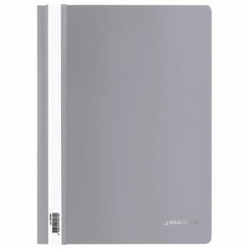 Скоросшиватель пластиковый BRAUBERG, А4, 130/180 мкм, серый, 220387 - Премиум Сервис