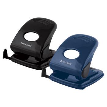 Дырокол металлический BRAUBERG "Style", до 40 листов, ассорти (синий/черный), 220947 - Премиум Сервис
