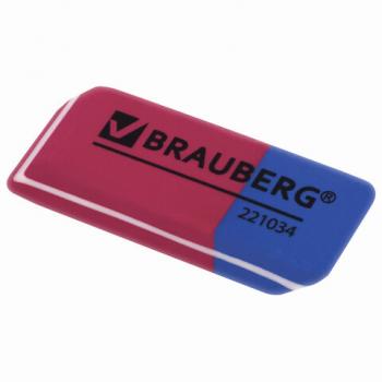 Ластик BRAUBERG "Assistant 80", 41х14х8 мм, красно-синий, прямоугольный, скошенные края, 221034 - Премиум Сервис