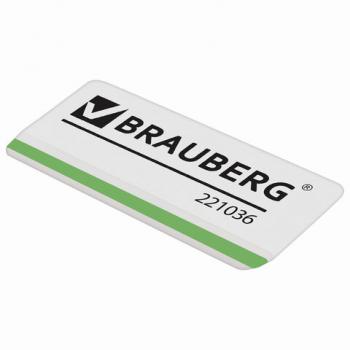 Ластик BRAUBERG "Partner", 57х18х8 мм, белый, прямоугольный, скошенные края, 221036 - Премиум Сервис