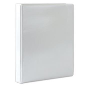 Папка на 4 кольцах с передним прозрачным карманом BRAUBERG, 35 мм, картон/ПВХ, белая, до 180 листов, 221486 - Премиум Сервис