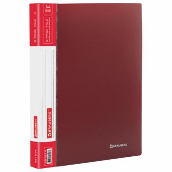 Папка на 2 кольцах BRAUBERG "Стандарт", 25 мм, красная, до 170 листов, 0,8 мм, 221614 - Премиум Сервис