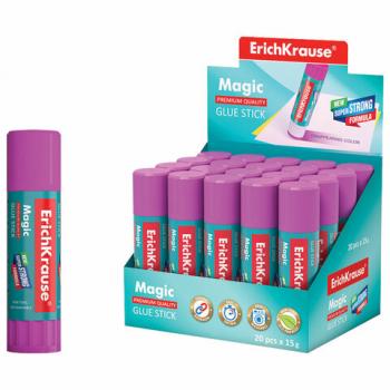 Клей-карандаш ERICH KRAUSE "Magic", 15 г, обесцвечивающийся после высыхания, 4446 - Премиум Сервис