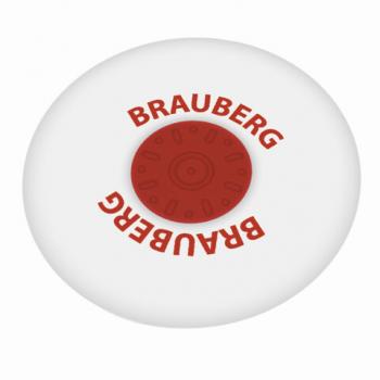 Ластик BRAUBERG "Energy", 30х30х8 мм, белый, круглый, красный пластиковый держатель, 222472 - Премиум Сервис