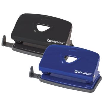 Дырокол металлический BRAUBERG "Universal+", до 10 листов, ассорти (синий /черный), 222524 - Премиум Сервис