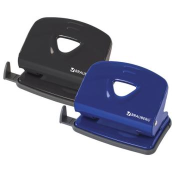 Дырокол металлический BRAUBERG "Universal+", до 20 листов, ассорти (синий/черный), 222525 - Премиум Сервис