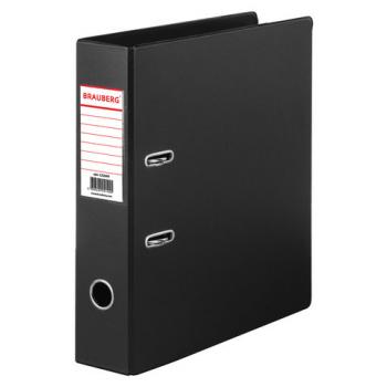 Папка-регистратор BRAUBERG с двухсторонним покрытием из ПВХ, 70 мм, черная, 222649 - Премиум Сервис