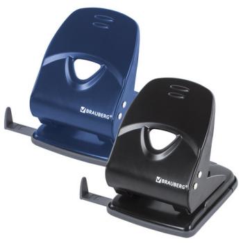 Дырокол металлический BRAUBERG "Universal+", до 35 листов, ассорти (синий/черный), 222784 - Премиум Сервис