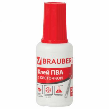Клей ПВА BRAUBERG, 20 г, с кисточкой, морозостойкий, 222875 - Премиум Сервис