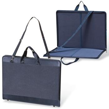 Папка для рисунков и чертежей, А2, 645х470 мм, "Пленэр-2", с ручками, кожзам и ткань, черная, 675/1 - Премиум Сервис