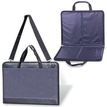 Папка для рисунков и чертежей БОЛЬШОГО ФОРМАТА ( 470х330 мм,) А3, с ручками, кожзам/ткань, серая, "Пленэр-3", 676/2 - Премиум Сервис