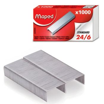 Скобы для степлера №24/6, 1000 штук, MAPED (Франция), до 20 листов, 324405 - Премиум Сервис