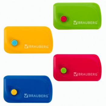 Ластик выкидной BRAUBERG "Delta", 60х33х18 мм, цвет ассорти, пластиковый держатель ассорти, 223594 - Премиум Сервис