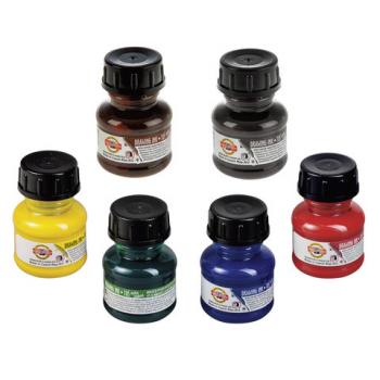 Тушь KOH-I-NOOR, набор 6 шт. х 20 мл, ассорти, картонная коробка, 01417S0601KK - Премиум Сервис