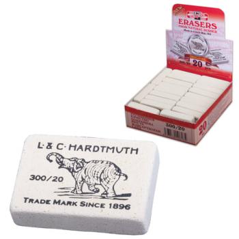 Ластик KOH-I-NOOR "Слон" 300/20, 45х32х12 мм, белый, прямоугольный, натуральный каучук, 0300020024KDRU - Премиум Сервис