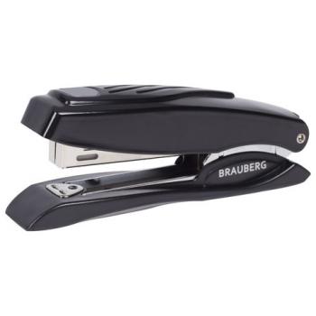 Степлер №10 металлический BRAUBERG "ST-200M", до 16 листов, с резиновой накладкой и антистеплером, черный, 224344 - Премиум Сервис