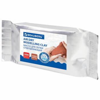 Паста (масса) для моделирования и лепки BRAUBERG, самозатвердевающая, 200 г, терракотовая, ВЫСШЕЕ КАЧЕСТВО, 224442 - Премиум Сервис